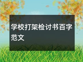 學(xué)校打架檢討書百字范文