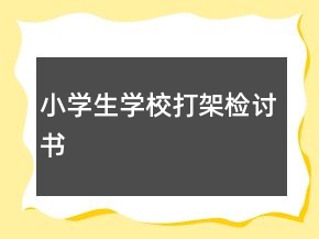 小學(xué)生學(xué)校打架檢討書