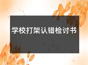 學(xué)校打架認(rèn)錯檢討書