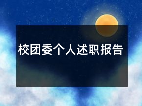 校團(tuán)委個(gè)人述職報(bào)告