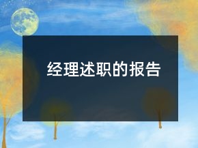 經(jīng)理述職的報(bào)告