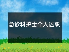 急診科護(hù)士個(gè)人述職