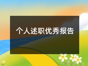 個人述職優(yōu)秀報告