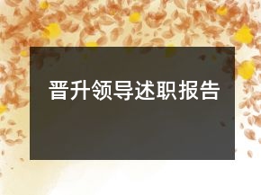 晉升領(lǐng)導(dǎo)述職報(bào)告