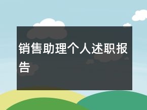 銷售助理個人述職報告