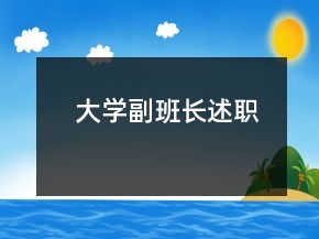 大學(xué)副班長(zhǎng)述職