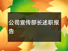 公司宣傳部長述職報告