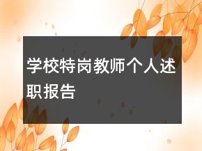學(xué)校特崗教師個人述職報告
