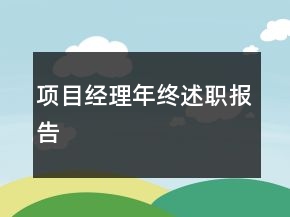 項目經(jīng)理年終述職報告