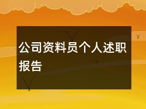 公司資料員個(gè)人述職報(bào)告
