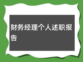 財(cái)務(wù)經(jīng)理個(gè)人述職報(bào)告