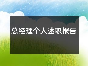總經(jīng)理個(gè)人述職報(bào)告