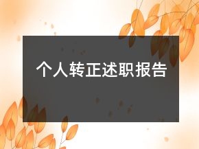 個(gè)人轉(zhuǎn)正述職報(bào)告