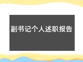 副書記個人述職報告