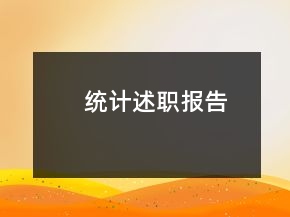 統(tǒng)計述職報告