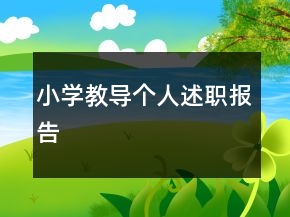 小學教導個人述職報告