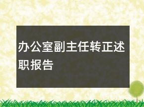 辦公室副主任轉(zhuǎn)正述職報(bào)告