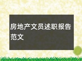 房地產文員述職報告范文