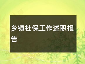 鄉(xiāng)鎮(zhèn)社保工作述職報(bào)告
