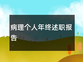 病理個人年終述職報告