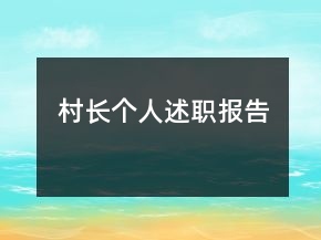 村長個人述職報告
