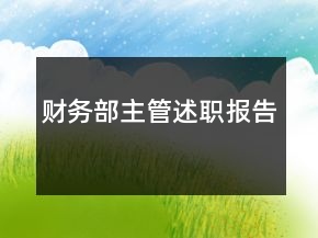 財務部主管述職報告