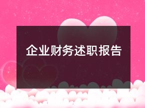 企業(yè)財(cái)務(wù)述職報(bào)告