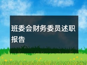 班委會財(cái)務(wù)委員述職報(bào)告