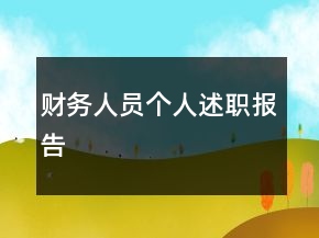財務(wù)人員個人述職報告