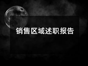 銷售區(qū)域述職報告