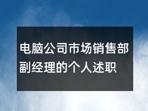 電腦公司市場銷售部副經(jīng)理的個人述職報(bào)告