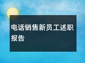 電話銷售新員工述職報(bào)告