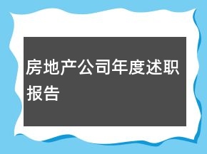 房地產(chǎn)公司年度述職報告