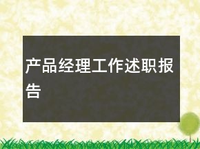 產(chǎn)品經(jīng)理工作述職報告