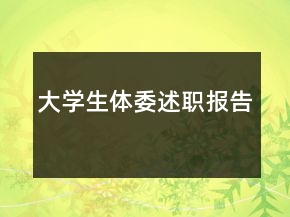 大學生體委述職報告