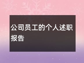 公司員工的個人述職報(bào)告