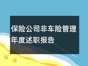 保險(xiǎn)公司非車險(xiǎn)管理年度述職報(bào)告