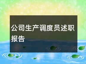 公司生產(chǎn)調(diào)度員述職報告