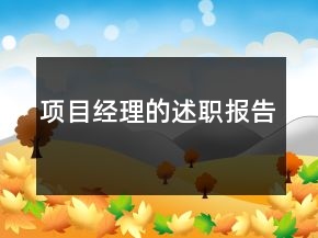 項(xiàng)目經(jīng)理的述職報(bào)告