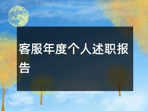 客服年度個(gè)人述職報(bào)告