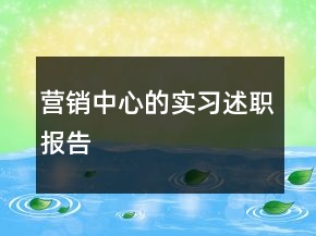 營銷中心的實習述職報告