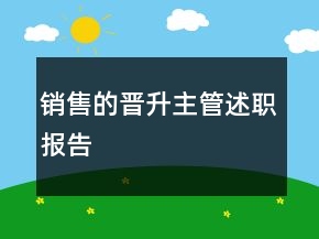銷售的晉升主管述職報(bào)告