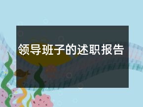 領導班子的述職報告