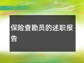 保險查勘員的述職報告