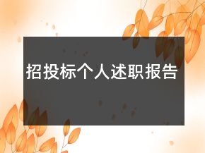 招投標個人述職報告