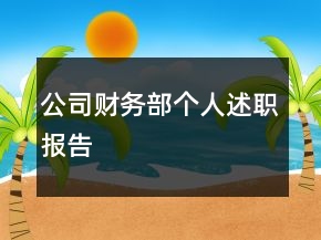 公司財務部個人述職報告