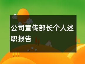 公司宣傳部長個人述職報告
