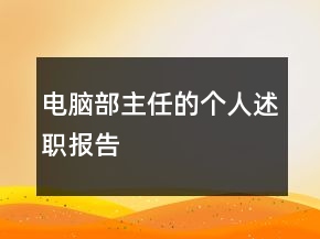 電腦部主任的個(gè)人述職報(bào)告