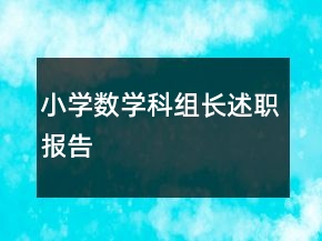 小學(xué)數(shù)學(xué)科組長述職報告