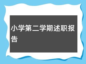 小學(xué)第二學(xué)期述職報告